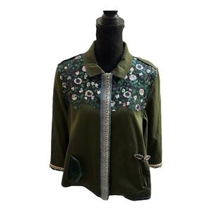 & More Italian Designed Dragonfly Beaded Sequined Blazer Medium